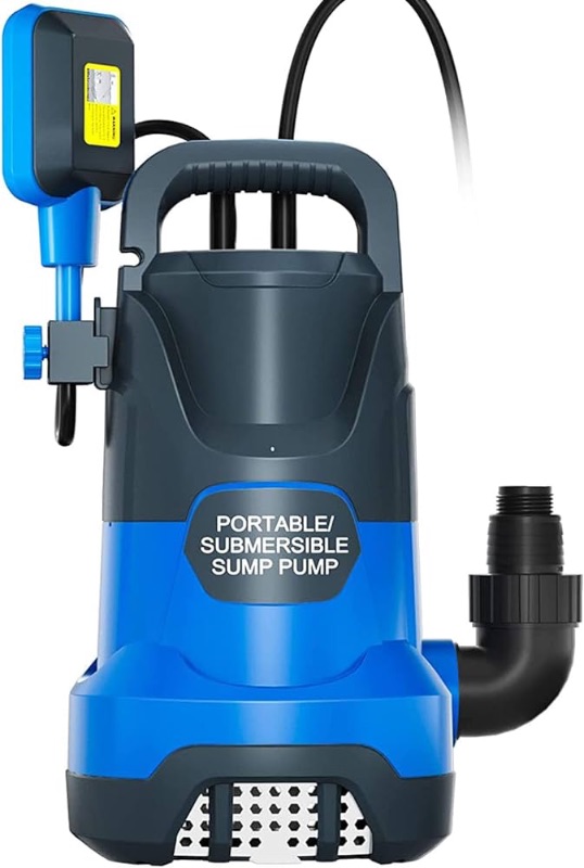 Photo 1 of (READ FULL POST) Automatic Sump Pump Submersible 1HP Clean/Dirty Water Pump, 4000 GPH Portable Utility Pump with Float for Pool Draining Garden Basement Pond Yard