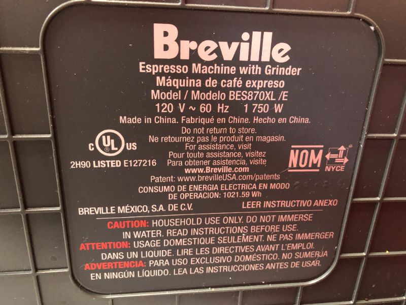 Photo 9 of ***NON-REFUNDABLE, PARTS ONLY*** Breville Stainless Steel Barista Express Espresso Machine Light Silver BES870XL