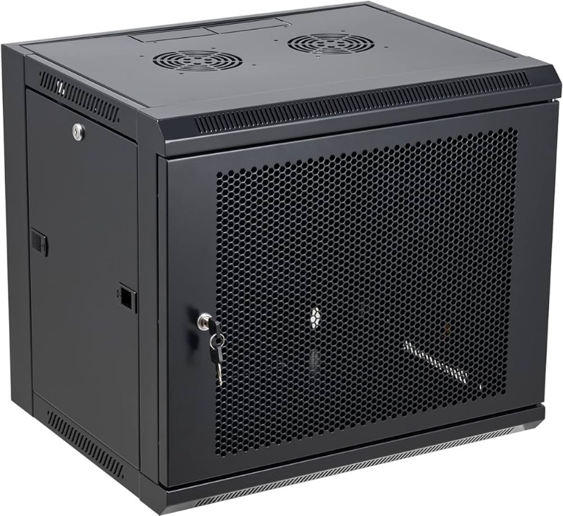 Photo 1 of 9U Wall Mount Server Cabinet Network Rack Vented Enclosure Locking Door