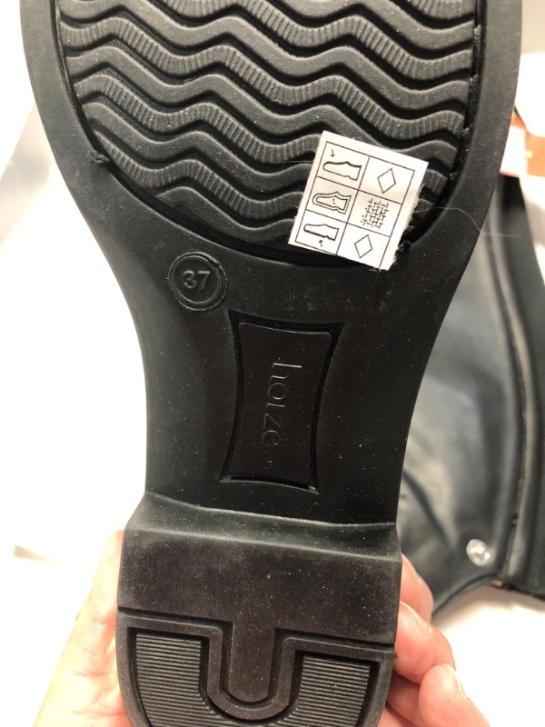 Photo 1 of HORZE Rover Kids' Tall Field Boots, Starter Horse Riding Boots with Stretchy Easy-Fit Synthetic Leather and Rear Zipper | Size Chart in Images 5 Black