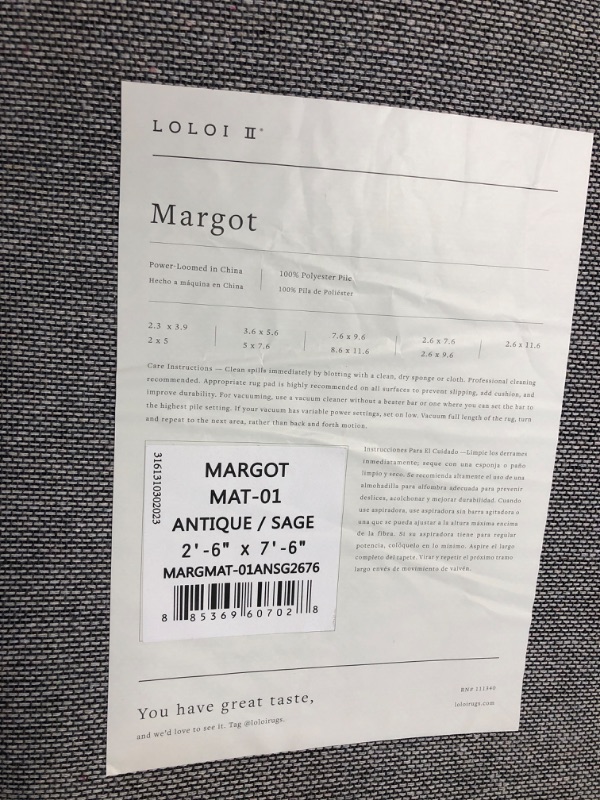 Photo 1 of Loloi II Margot Collection MAT-01 Antique / Sage 2'-6" x 7'-6", .38" Thick Runner Rug feat.CloudPile, Soft, Durable, Printed, Medallion, Low Pile, Non-Shedding, Easy Clean, Living Room Rug