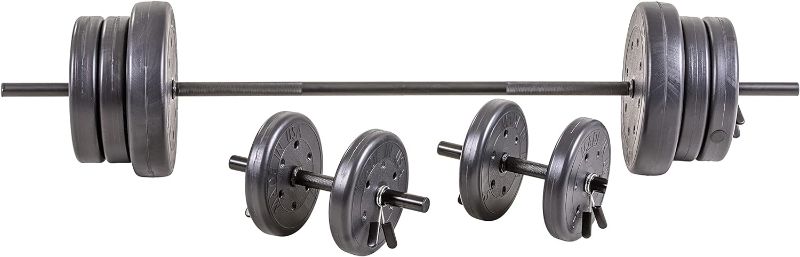 Photo 1 of ***BOX 3 of 3***
US Weight 105 lb Duracast Barbell Weight Set with two dumbbells