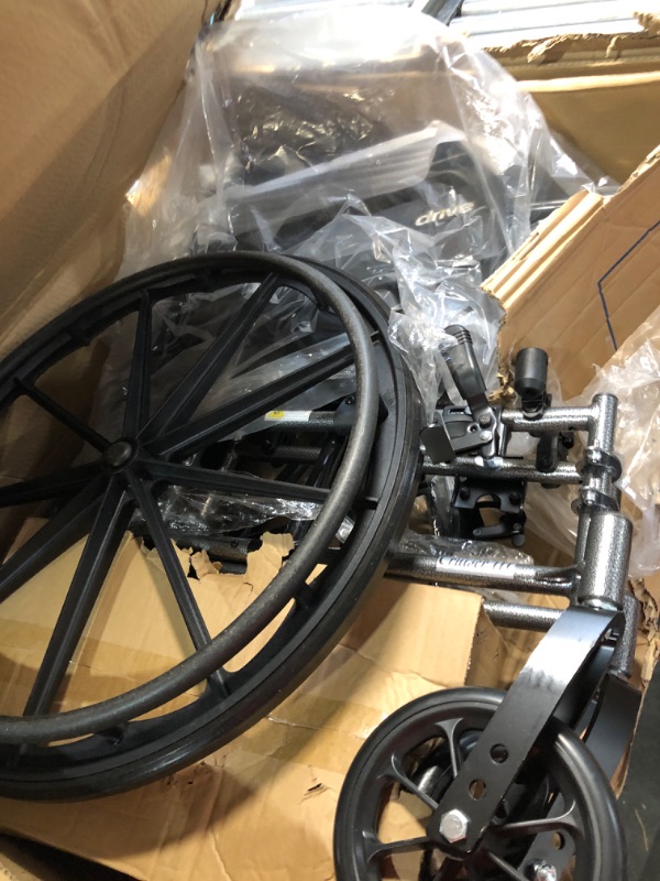 Photo 2 of Drive Medical K318DFA-ELR Cruiser III Lightweight Folding Wheelchair with Flip Back Detachable Full Arms and Elevating Leg Rest (Black, 18 Inch, 39lbs) Removable Full Arms/Elevating Leg Rests 18 Inch (Pack of 1)