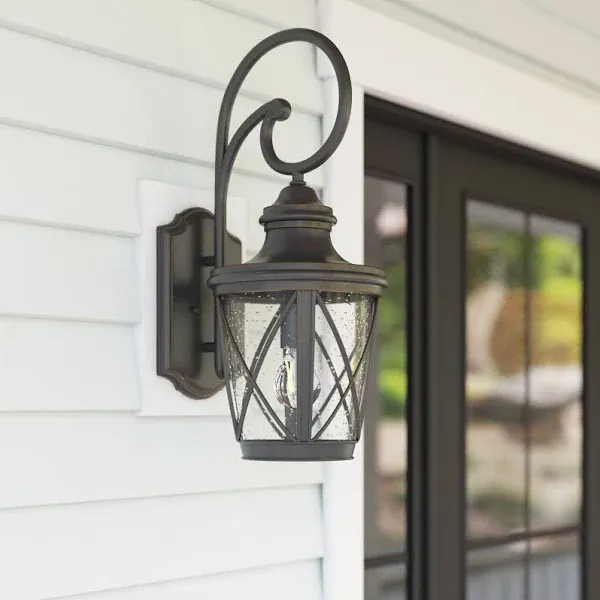 Photo 1 of allen + roth Castine 1-Light 20.38-in H Bronze Outdoor Wall Light
