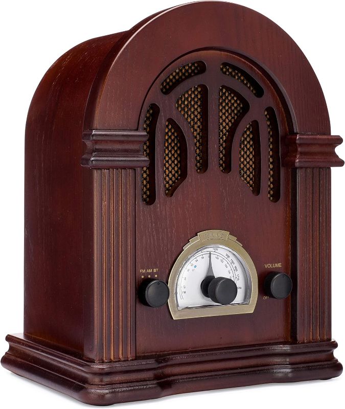 Photo 1 of ClearClick Retro AM/FM Radio with Bluetooth - Classic Wooden Vintage Retro Style Speaker
