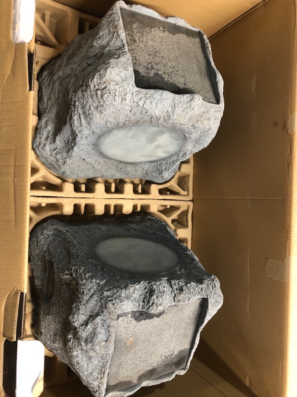 Photo 2 of **PARTS ONLY NON REFUNDABLE**
Innovative Technology Outdoor Rock Speaker Pair - Wireless Bluetooth Speakers for Garden, Patio, Waterproof, Built for all Seasons & Solar Powered with Rechargeable Battery, Music Streaming - Charcoal ** 1 SPEAKER HAS BROKEN 