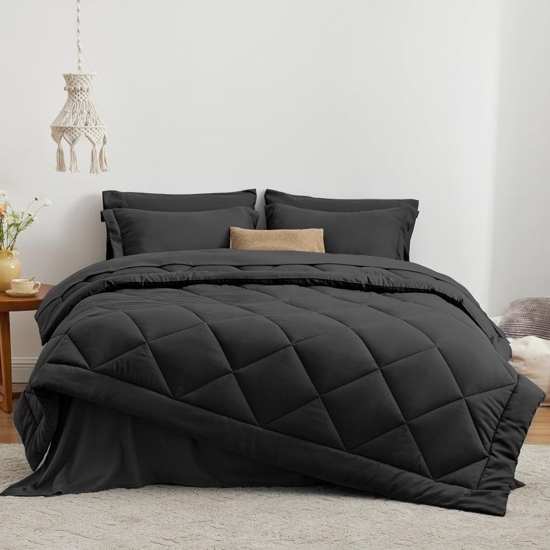 Photo 1 of ***READ NOTES*** COMFORTER ONLY***
Love's cabin Full Comforter Set Black, 7 Pieces Full Bed in a Bag, All Season Full Bedding Sets with 1 Comforter, 1 Flat Sheet, 1 Fitted Sheet, 2 Pillowcase and 2 Pillow Sham