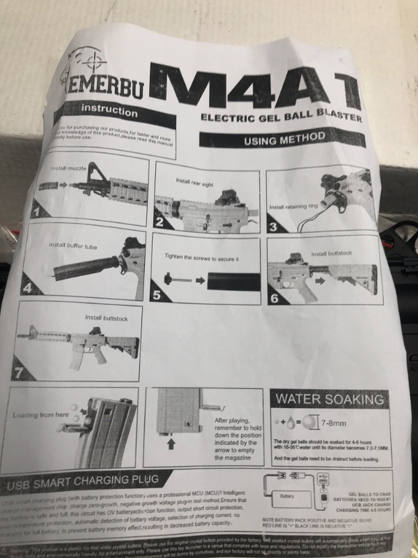 Photo 4 of ***READ NOTES***
Modified Electric Gel Ball Blaster M4A1 - Metal V2 Gearbox - 11.1V - High Speed?Torque Motor - Ages 16+(Black)