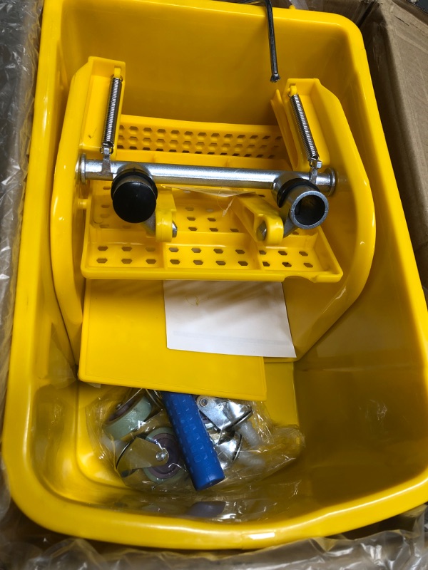 Photo 2 of ***USED - LIKELY MISSING PARTS - UNABLE TO VERIFY FUNCITONALITY***
Mind Reader Commercial Mop Bucket - with Down Press Wringer - 22 Quart Capacity - Yellow - MOPT20-YLW