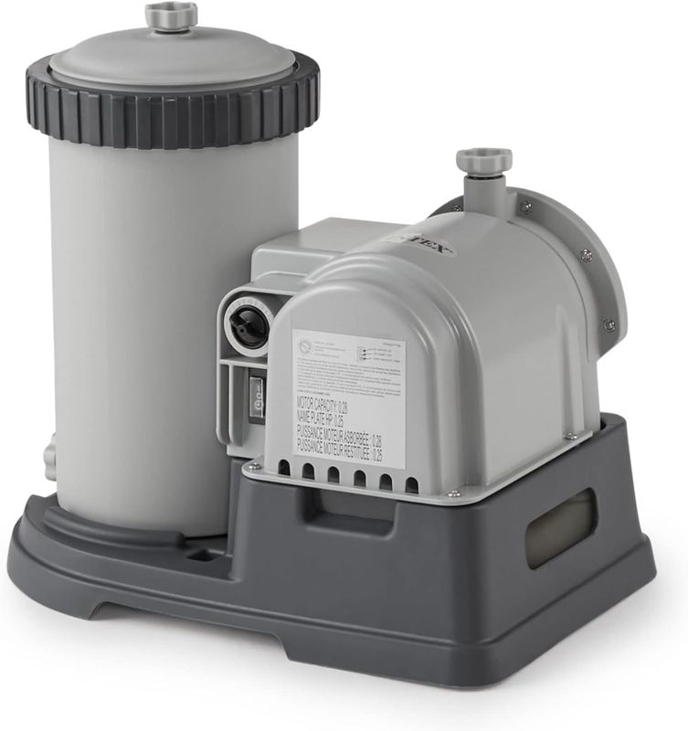 Photo 1 of Intex 28633EG 2500 GPH Krystal Clear Cartridge Filter Pump System with 1,900 GPH Flow Rate, 110-120V GFCI, and Automatic Timer for Above Ground Pools