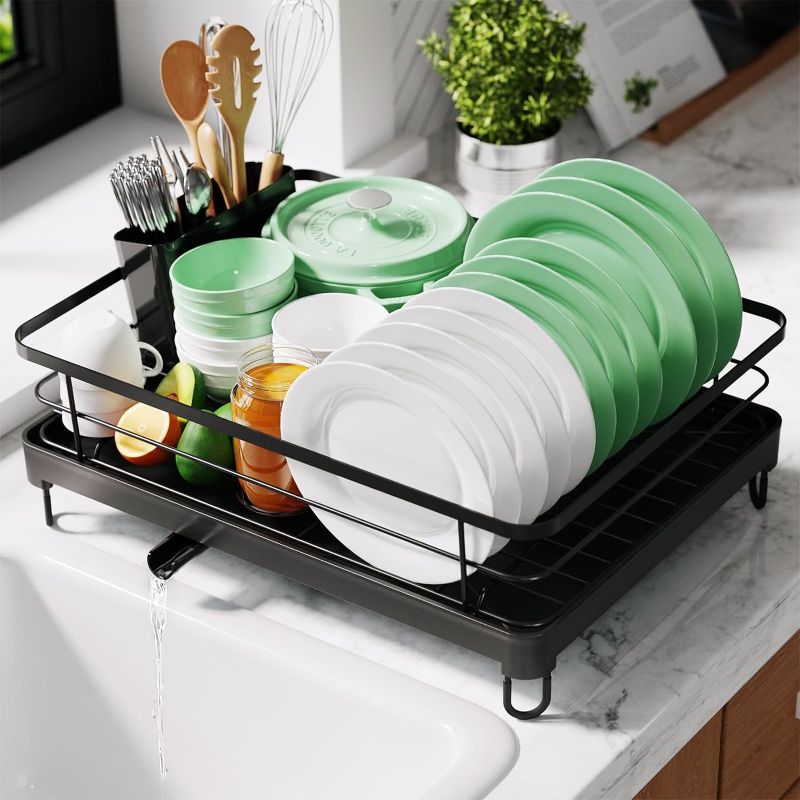 Photo 1 of (see all images) Kitsure Dish Drying Rack- Space-Saving Dish Rack, Dish Racks for Kitchen Counter