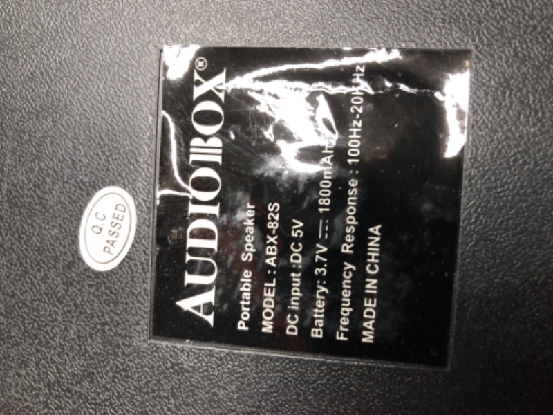 Photo 4 of ***USED - NO POWER CORD OR STAND - UNABLE TO TEST - SEE PICTURES***
AUDIOBOX ABX-82S Portable 8" PA Speaker with Stand, WaveSync™ Technology, Bluetooth, LED Lights, 1100W - Includes Microphone & USB Cable