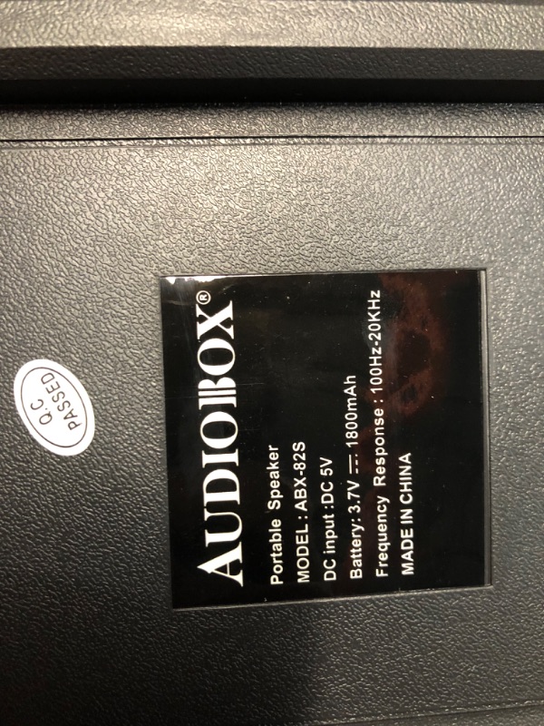 Photo 4 of ***USED - MISSING POWER CORD - UNABLE TO TEST - SEE PICTURES***
AUDIOBOX ABX-82S Portable 8" PA Speaker with Stand, WaveSync™ Technology, Bluetooth, LED Lights, 1100W - Includes Microphone & USB Cable