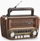 Photo 1 of Gelielim Portable Radio AM FM, Retro Bluetooth 5.3 Speaker, Shortwave Radio Support TF Card/USB, Battery Powered Radio, Gifts Idea for Elder, Retro Vintage Decor for Home