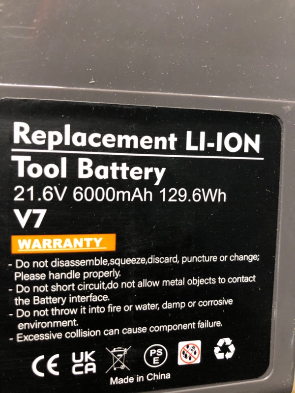 Photo 1 of Upgraded 6.0Ah V7 SV11 Battery 229687 Replacement for Dyson V7 Animal/Trigger/Motorhead Pro/Car+Boat/SV11 dyson battery replacement Handheld Cordless Vacuum Cleaner 21.6v Li-ion 6 cell 229687 Battery