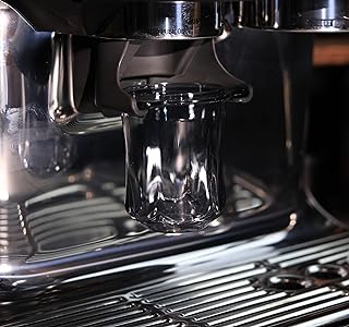 Photo 1 of 54mm Dosing Cup Clear Compatible with Breville 54mm Portafilters - with grinder activating tab - Transparent to visualize the coffee grind quality - Black Transparent
