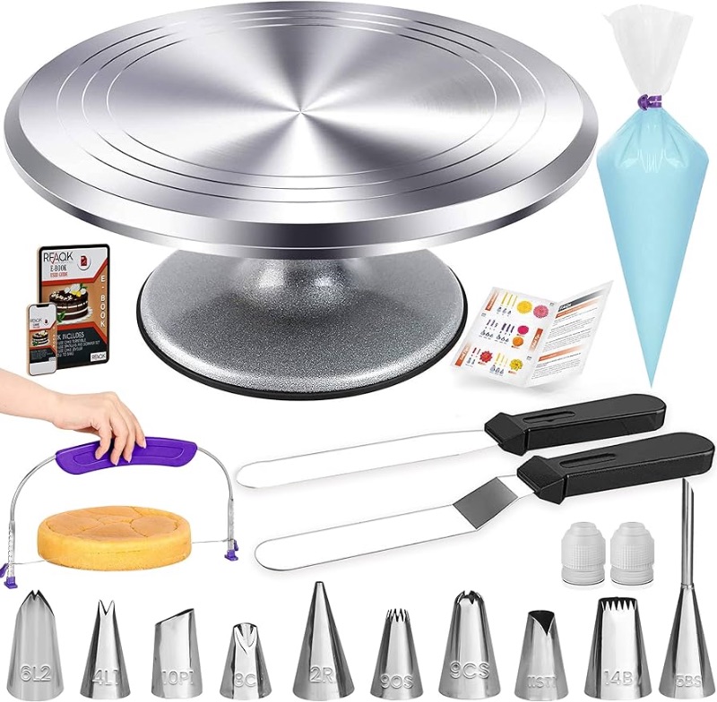 Photo 1 of RFAQK 50PCs Cake Turntable Set -12" Aluminum 