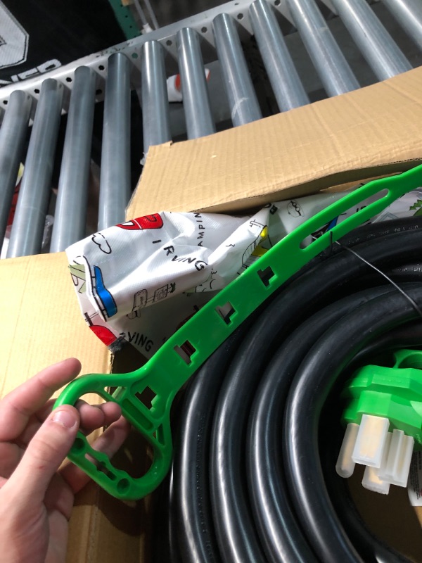 Photo 1 of RVGUARD 50 Amp 50 Foot RV Extension Cord, Heavy Duty STW Cord with LED Power Indicator and Cord Organizer, 14-50P/R Standard Plug, Green, ETL Listed 50 Feet Green 50 Amp
