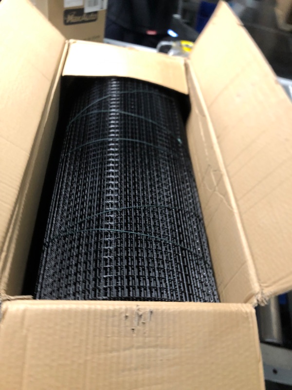 Photo 3 of 24'' x 100' 1/2inch Hardware Cloth 19 Gauge Black Vinyl Coated Wire Mesh Roll Welded Wire Fence Roll Poultry Netting Snake Fence Rabbit Cages Rodent Wire Chicken Wire Fencing Gopher Wire Cloth 1/2 inch 24'' x 100'