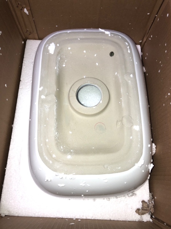 Photo 1 of (READ FULL POST) 14.5'' x 10'' Bathroom Small Vessel Sink Above Counter White Porcelain Ceramic Sink Bowl Small Vanity Sink Lavatory Wash Basin 14.5x10x4.5inch White