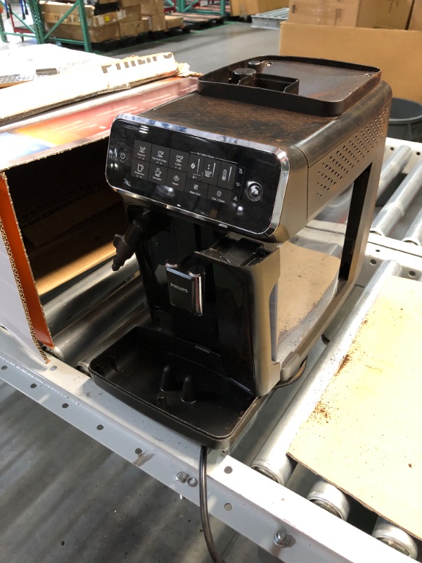 Photo 10 of ***HEAVILY USED AND DIRTY - MISSING NUMEROUS PARTS - SEE PICTURES - UNABLE TO TEST***
PHILIPS 2300 Series Fully Automatic Espresso Machine - 4 Beverages, Modern color touch screen display, LatteGo milk system, SilentBrew, 100% Ceramic Grinder, AquaClean F