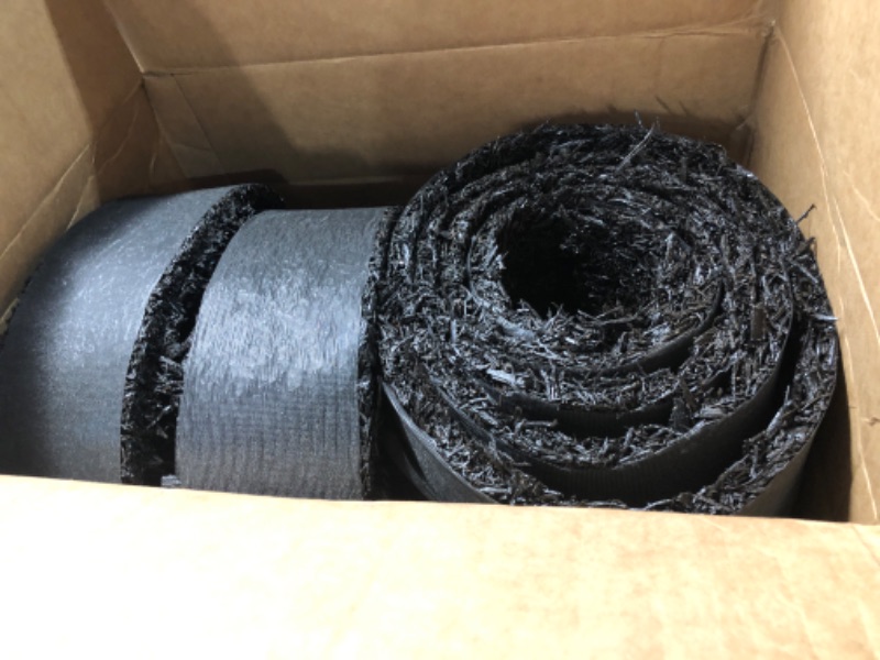 Photo 2 of 140" x 5.5" Rubber Mulch Roll for Landscaping-Permanent Garden Mulch Barrier-Recycled Rubber Mulch Mat Roll for Plants, Vegetables, and Flowers (Black)