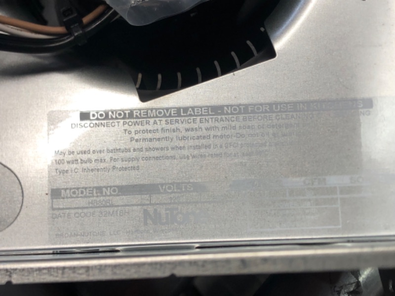 Photo 6 of ***USED - LIKELY MISSING PARTS - UNABLE TO VERIFY FUNCTIONALITY***
Nutone 80 CFM Ceiling Bathroom Exhaust Fan with Light