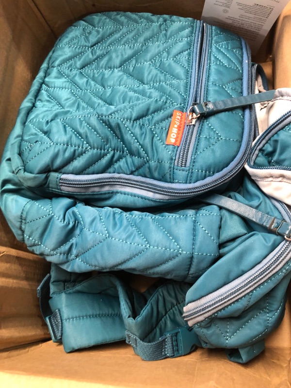 Photo 1 of ***USED - HANDLE WORN - SEE PICTURES***
Skip Hop Grey Forma Backpack Diaper Bag, Teal