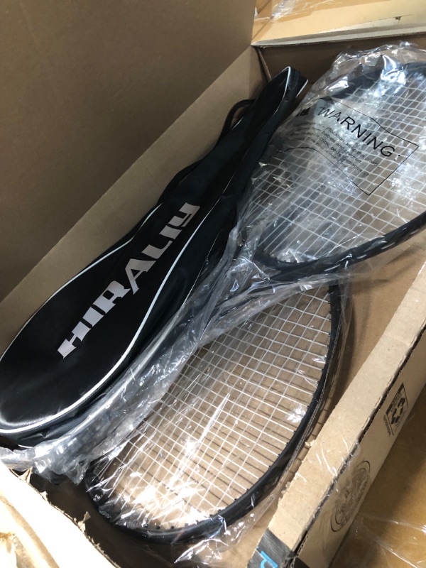 Photo 1 of HIRALIY Adult Recreational 2 Players Tennis Rackets ,27 Inch Super Lightweight Tennis Racquets for Student Training Tennis and Beginners, Tennis Racket Set For Outdoor Games, Including 3 Tennis Balls, 2 Tennis Overgrips and 1 Tennis Bag
