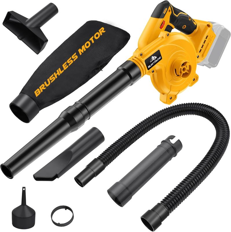 Photo 1 of ***DAMAGED - MISSING NEARLY ALL ACCESSORIES - SEE PICTURES - UNABLE TO TEST***
Cordless Leaf Blower for Dewalt 20V Max Battery,Electric Jobsite Air Blower with Brushless Motor,6 Variable Speed Up to 180MPH,2-in-1 Handle Electric Blower and Vacuum Cleaner(