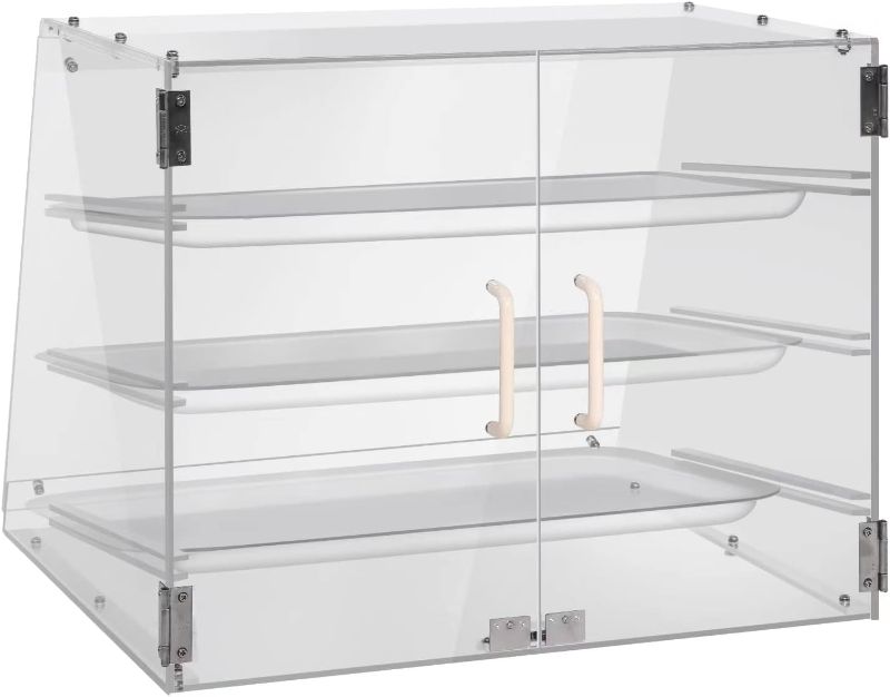 Photo 1 of 3 Tray Commercial Countertop Bakery Display Case with Rear Doors - 21" x 17 3/4" x 16 1/2"