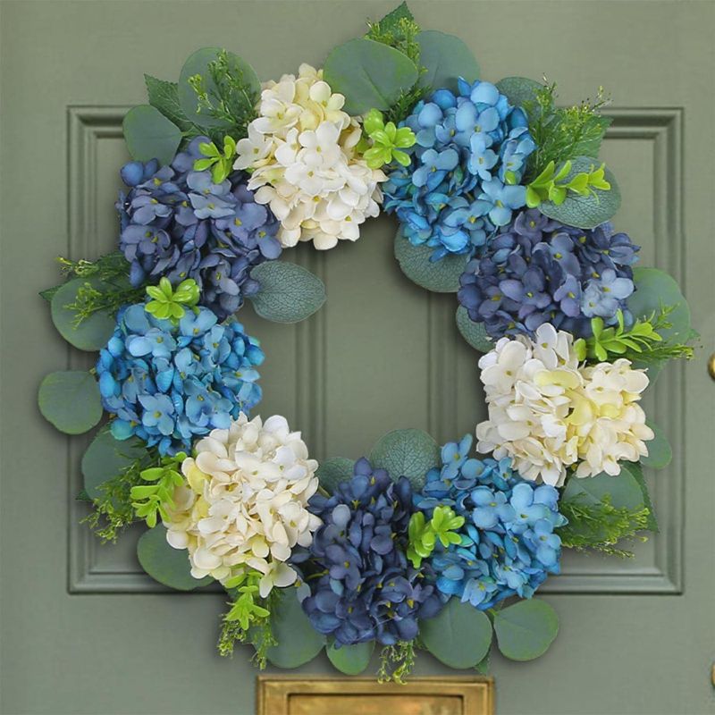 Photo 1 of ***STOCK PHOTO FOR REFERENCE ONLY***
Melrose Hydrangea and Mixed Foliage Wreath, 25”D, Polyester