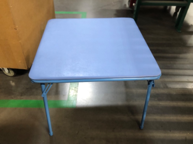 Photo 4 of ***DAMAGED - SLASHED - NO PACKAGING - SEE PICTURES***
Flash Furniture Mindy Kids Blue Folding Table, 24"D x 24"W x 20.25"H