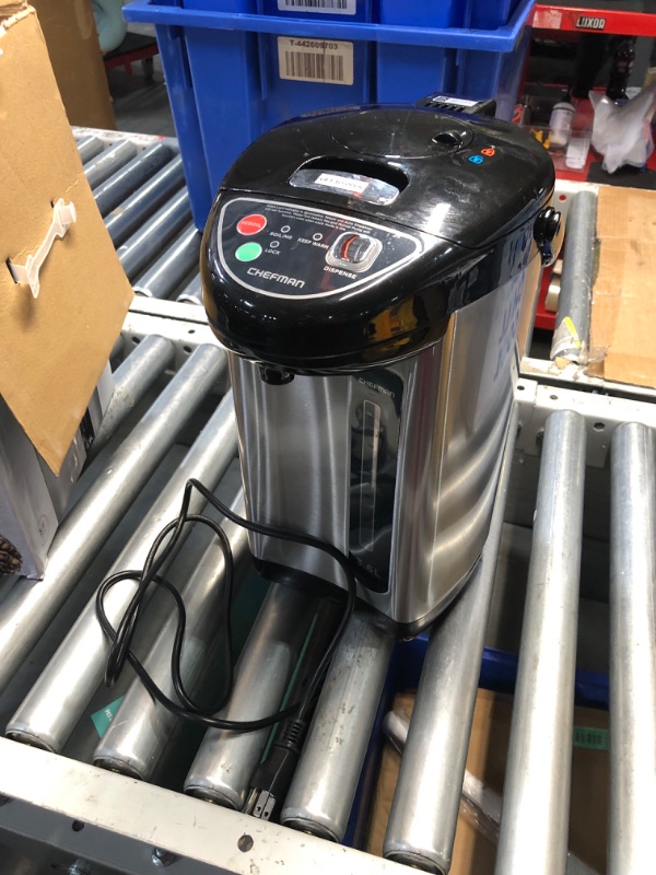 Photo 4 of ***USED - DOESN'T POWER ON - UNABLE TO TROUBLESHOOT - DIRTY***
Chefman Electric Hot Water Pot Urn w/Auto & Manual Dispense Buttons, Safety Lock, Instant Heating for Coffee & Tea, Auto-Shutoff & Boil Dry Protection, Insulated Stainless Steel, 3.6L/3.8 Qt/2