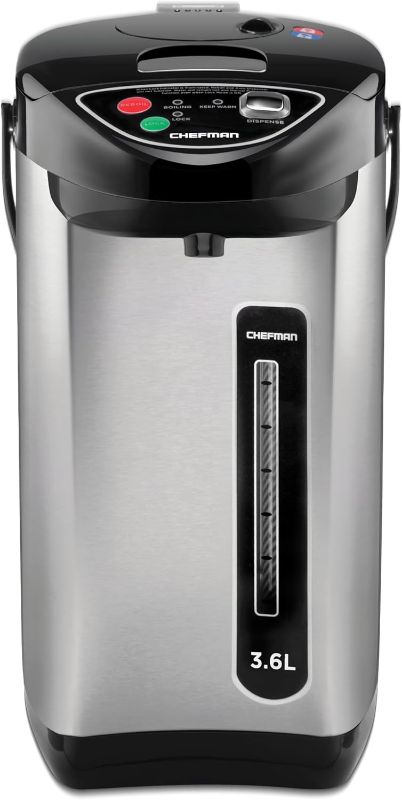 Photo 1 of ***USED - DOESN'T POWER ON - UNABLE TO TROUBLESHOOT - DIRTY***
Chefman Electric Hot Water Pot Urn w/Auto & Manual Dispense Buttons, Safety Lock, Instant Heating for Coffee & Tea, Auto-Shutoff & Boil Dry Protection, Insulated Stainless Steel, 3.6L/3.8 Qt/2