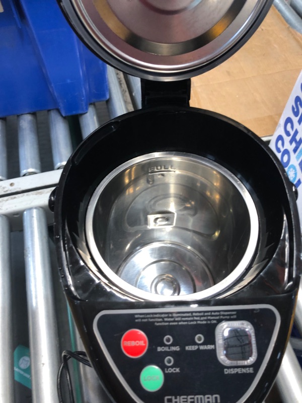 Photo 3 of ***USED - DOESN'T POWER ON - UNABLE TO TROUBLESHOOT - DIRTY***
Chefman Electric Hot Water Pot Urn w/Auto & Manual Dispense Buttons, Safety Lock, Instant Heating for Coffee & Tea, Auto-Shutoff & Boil Dry Protection, Insulated Stainless Steel, 3.6L/3.8 Qt/2