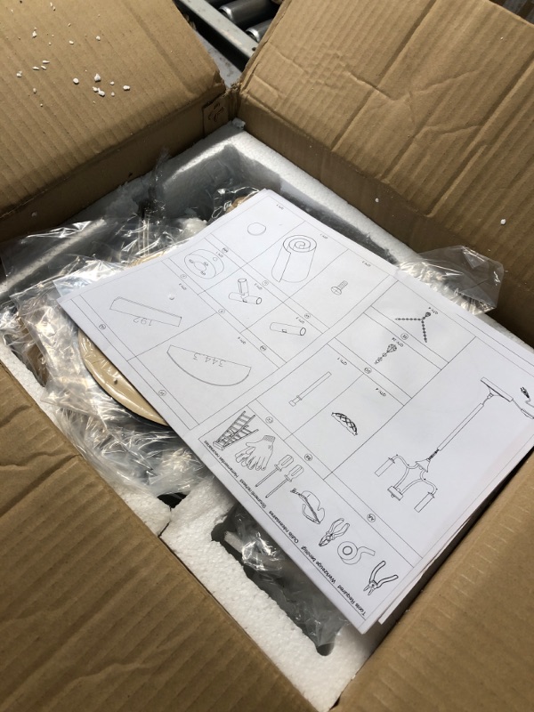 Photo 1 of ***USED - LIKELY MISSING PARTS - UNABLE TO VERIFY FUNCTIONALITY***
Wellmet Drum Shade Gold Crystal Table Lamp, 4 Light Black Gold Shade Table Lamp, Candle Base Table Lamp, for Living Room, Bedroom, Reading Room, Hallway, Corridor