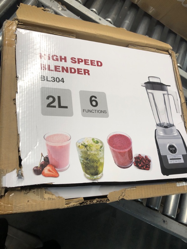 Photo 3 of ***USED - MISSING PARTS, INCLUDING LID - DAMAGED - SEE PICTURES - DOESN'T TURN ON - UNABLE TO TROUBLESHOOT***
bathivy 1300W Professional Countertop Blender, 72 oz Pitcher Blender for Smoothies, 6 Program Food Processing Blender, 30000 RPM Home Commercial 