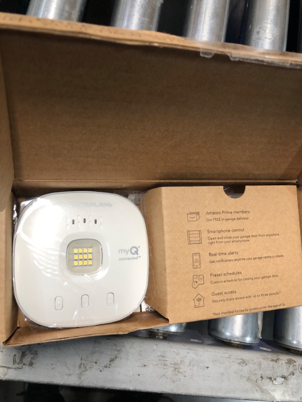 Photo 2 of **READ NOTES**Myq Chamberlain Smart Garage Control - Wireless Garage Hub and Sensor with Wifi & Bluetooth - Smartphone Controlled, Myq-G0401-Es, White
