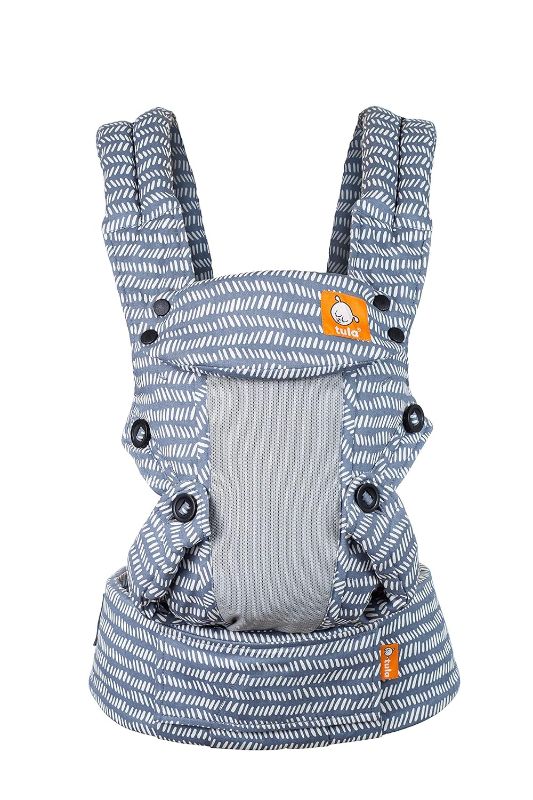 Photo 1 of (similar to stockphoto) Baby Tula Coast Explore Mesh Baby Carrier 7 – 45 lb, Adjustable Newborn to Toddler Carrier, Multiple Ergonomic Positions Front and Back, Breathable – Coast Beyond, Light Blue with Light Gray Mesh