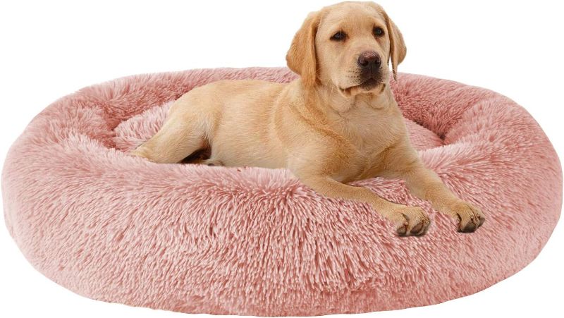 Photo 1 of (STOCK PHOTO FOR SAMPLE ONLY) - MFOX Calming Dog Bed (L/XL/XXL/XXXL) for Medium and Large Dogs Comfortable Pet Bed Faux Fur Donut Cuddler Up to 25/35/55/100lbs 