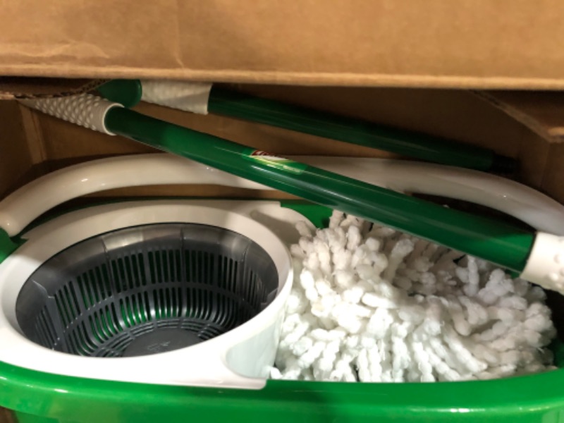 Photo 3 of **MINOR DAMAGE**READ NOTES**
Libman Tornado Spin Mop System - Mop and Bucket with Wringer Set for Floor Cleaning - 2  1 Refill