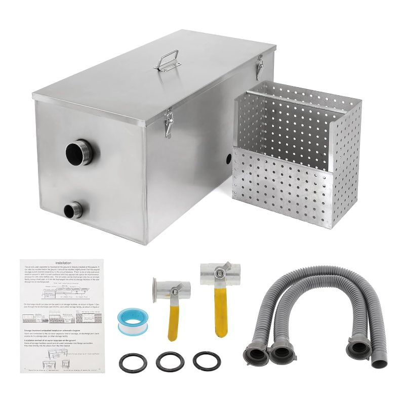 Photo 1 of ***SEE NOTES*** BEAMNOVA Commercial Grease Trap 25lbs Stainless Steel Interceptor, Side Inlet for Restaurant Home Kitchen Tools