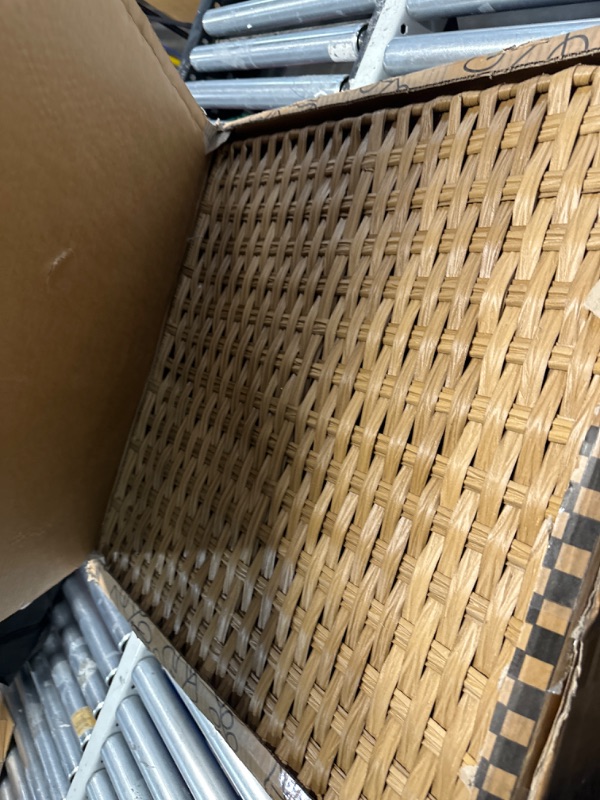 Photo 2 of Storage Basket with 2 separate Lid, 280L Handwoven Rattan Shelf Basket with 6 Removable Cotton Liner 