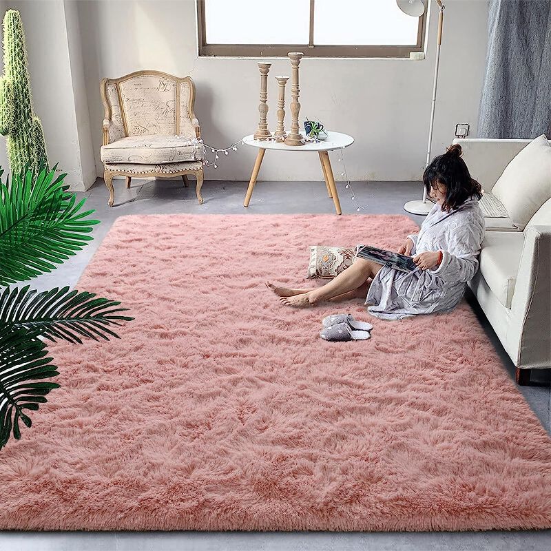 Photo 1 of Ciicool Pink Fur Rug Fluffy Rug, Small Faux Fur Rugs for Bedroom, Washable Faux Sheepskin Rug 