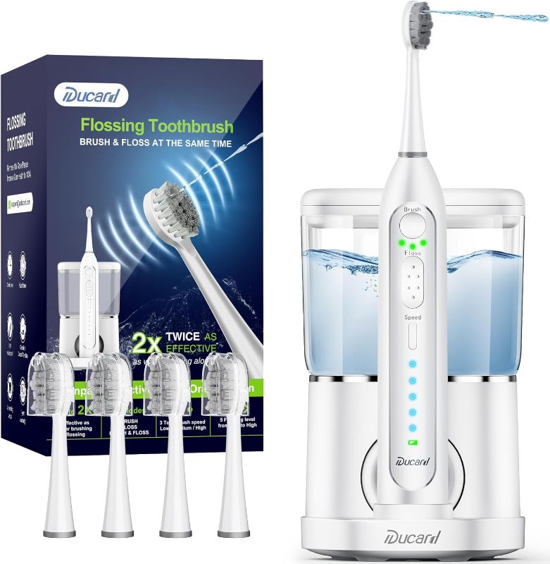 Photo 1 of 
Professional Flossing Toothbrush, Electric Toothbrush and Water Flosser Combo 3 in 1 Cordless Advanced Water Dental Flosser Water flosser Toothbrush-Whiter...