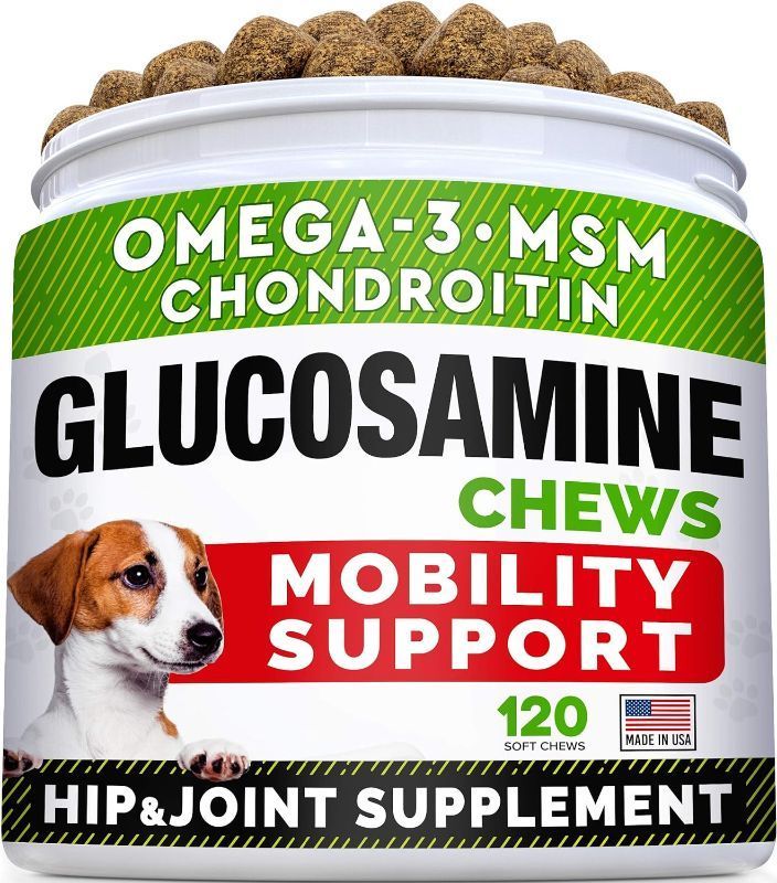 Photo 1 of 
Glucosamine Treats for Dogs - Joint Supplement w/Omega-3 Fish Oil - Chondroitin, MSM - Advanced Mobility Chews - Joint Pain Relief - Hip & Joint Care -...