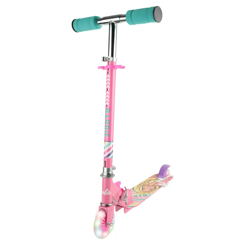 Photo 1 of Barbie Light-up Kick Scooter, 120 mm Front and Back PVC Wheels, Pink