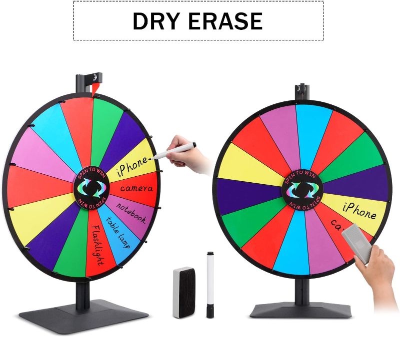 Photo 1 of ***SEE NOTES*** 
Spinning Prize Wheel 14 Slots Color Tabletop and Floor Roulette Wheel of Fortune,