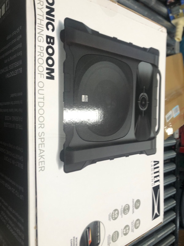 Photo 1 of (PARTS ONLY/ NO RETURNS OR REFUNDS) Altec Lansing Sonic Boom - Waterproof Bluetooth Speaker with Phone Charger, IP67 Outdoor Speaker, 3 USB Charging Ports, 50 Foot Range & 20 Hours Battery Life